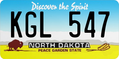 ND license plate KGL547