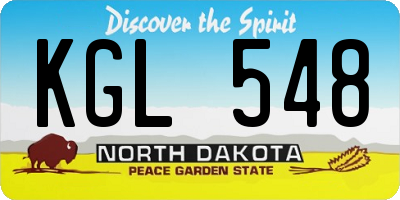 ND license plate KGL548