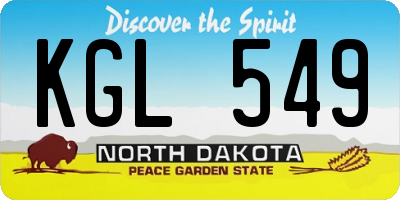 ND license plate KGL549