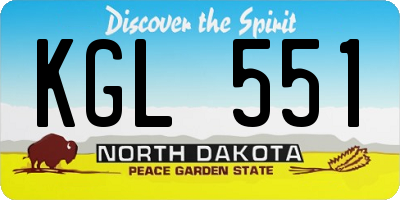 ND license plate KGL551