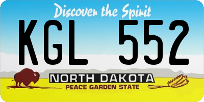 ND license plate KGL552