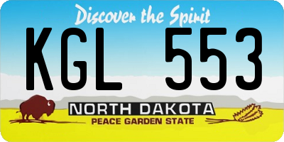 ND license plate KGL553