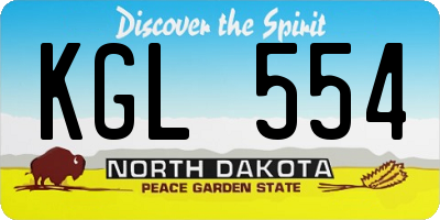 ND license plate KGL554