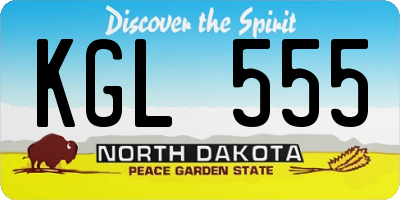 ND license plate KGL555