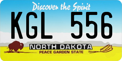 ND license plate KGL556
