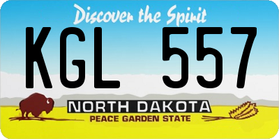 ND license plate KGL557