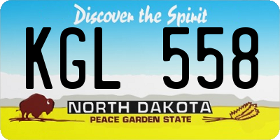 ND license plate KGL558