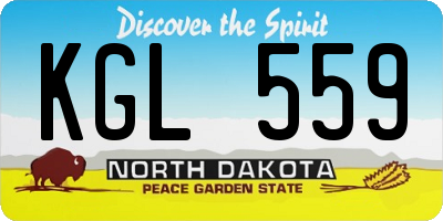 ND license plate KGL559