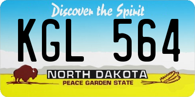 ND license plate KGL564
