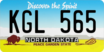 ND license plate KGL565