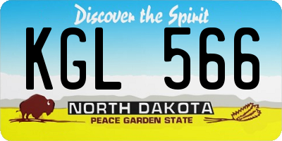 ND license plate KGL566
