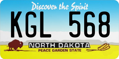 ND license plate KGL568