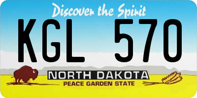 ND license plate KGL570