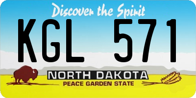 ND license plate KGL571