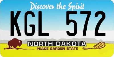 ND license plate KGL572
