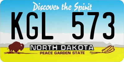 ND license plate KGL573