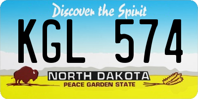 ND license plate KGL574