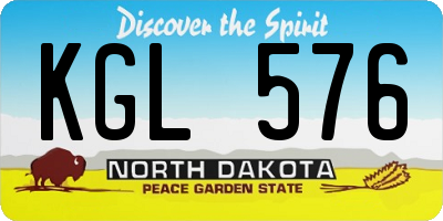 ND license plate KGL576