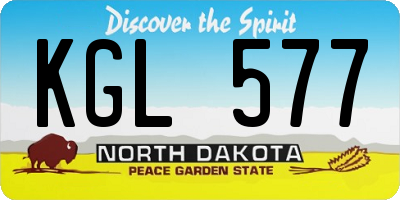 ND license plate KGL577