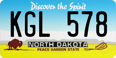 ND license plate KGL578