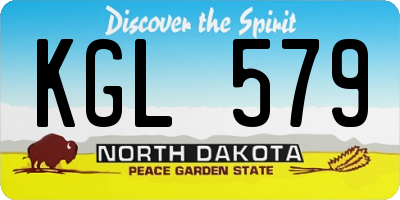 ND license plate KGL579