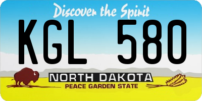 ND license plate KGL580