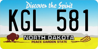 ND license plate KGL581