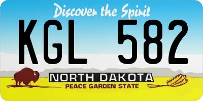 ND license plate KGL582