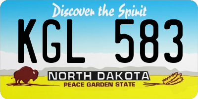 ND license plate KGL583