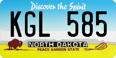 ND license plate KGL585