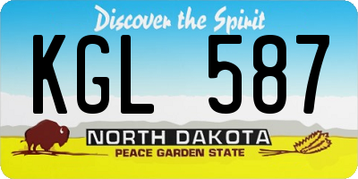 ND license plate KGL587