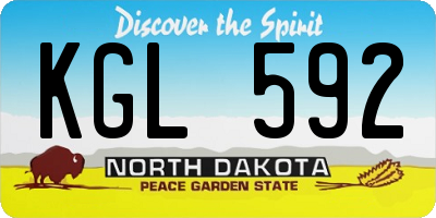 ND license plate KGL592