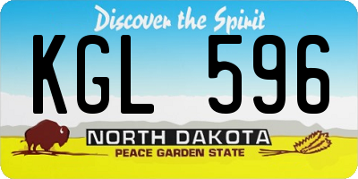 ND license plate KGL596