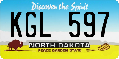 ND license plate KGL597