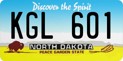 ND license plate KGL601