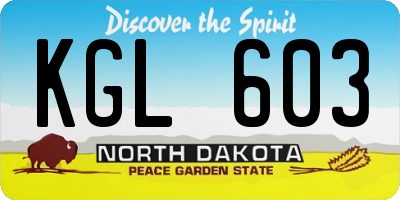 ND license plate KGL603
