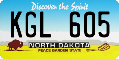 ND license plate KGL605