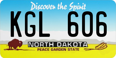 ND license plate KGL606