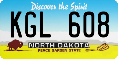 ND license plate KGL608