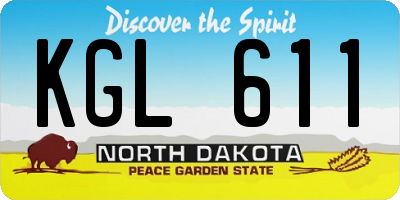 ND license plate KGL611