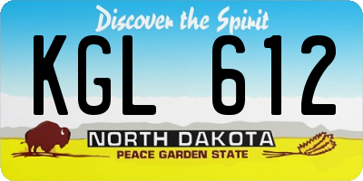 ND license plate KGL612
