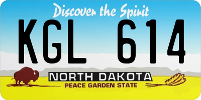 ND license plate KGL614