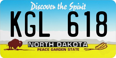ND license plate KGL618