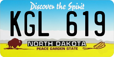 ND license plate KGL619