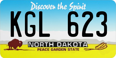 ND license plate KGL623