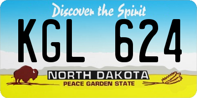 ND license plate KGL624