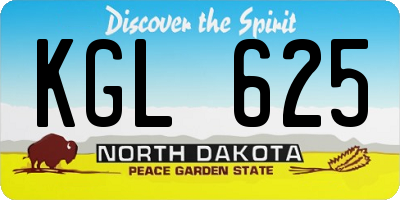 ND license plate KGL625