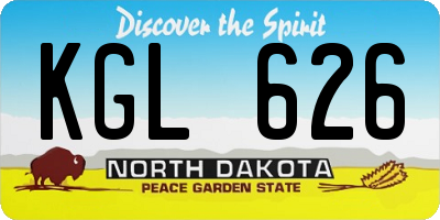 ND license plate KGL626