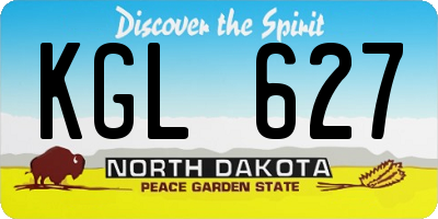 ND license plate KGL627