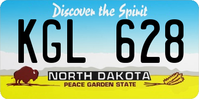 ND license plate KGL628
